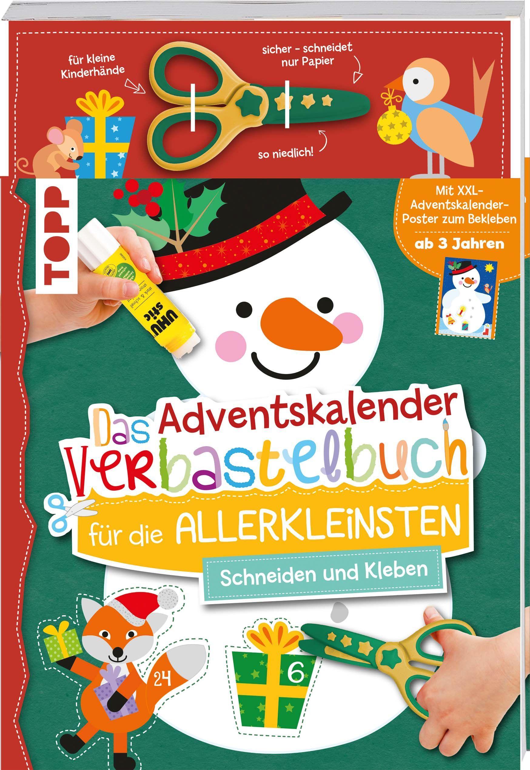 Das Adventskalender-Verbastelbuch für die Allerkleinsten. Schneiden und Kleben. Schneemann. Mit Schere