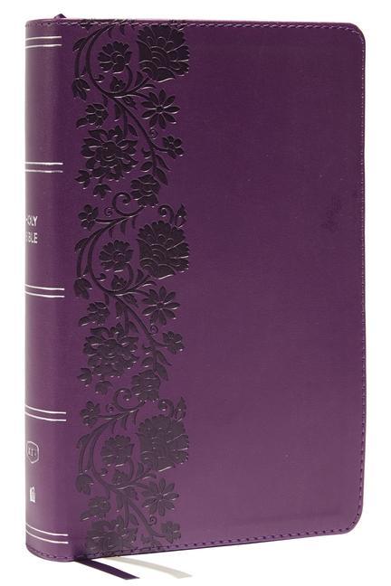 KJV Holy Bible: Large Print Single-Column with 43,000 End-of-Verse Cross References, Purple Leathersoft, Personal Size, Red Letter, (Thumb Indexed): King James Version