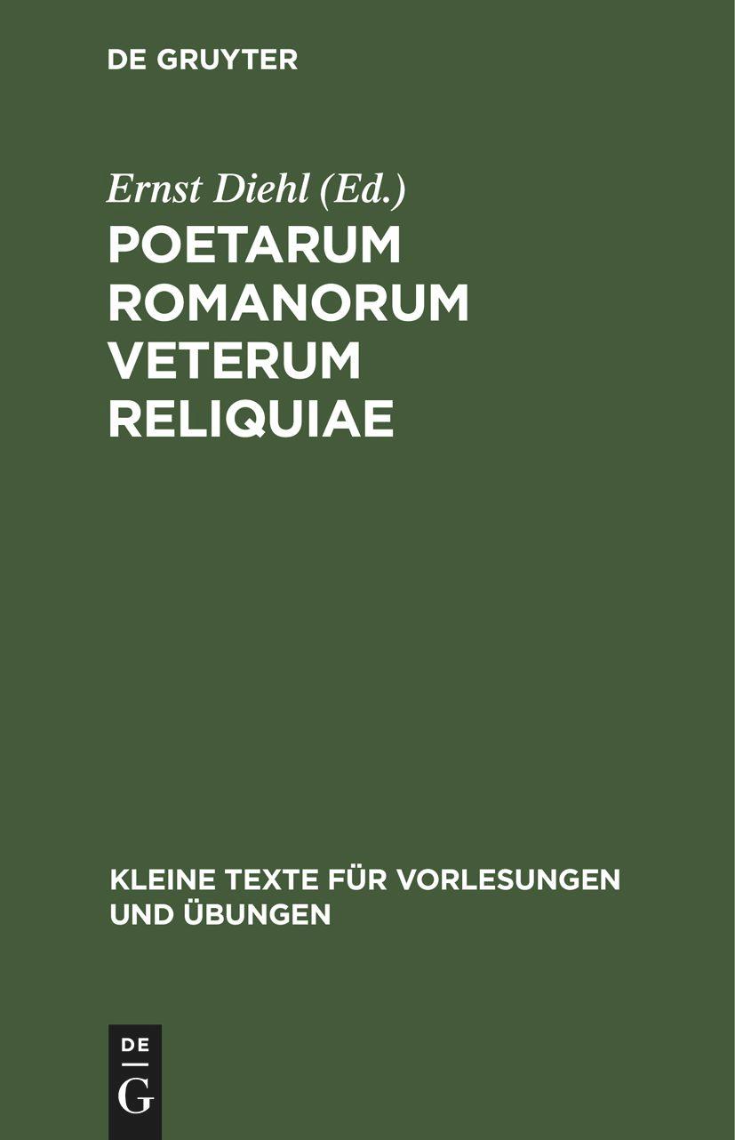 Poetarum Romanorum veterum reliquiae