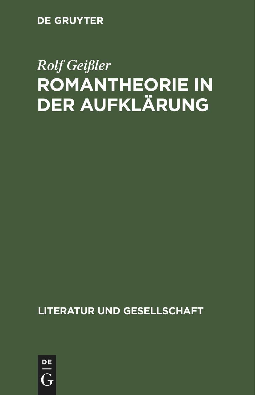 Romantheorie in der Aufklärung