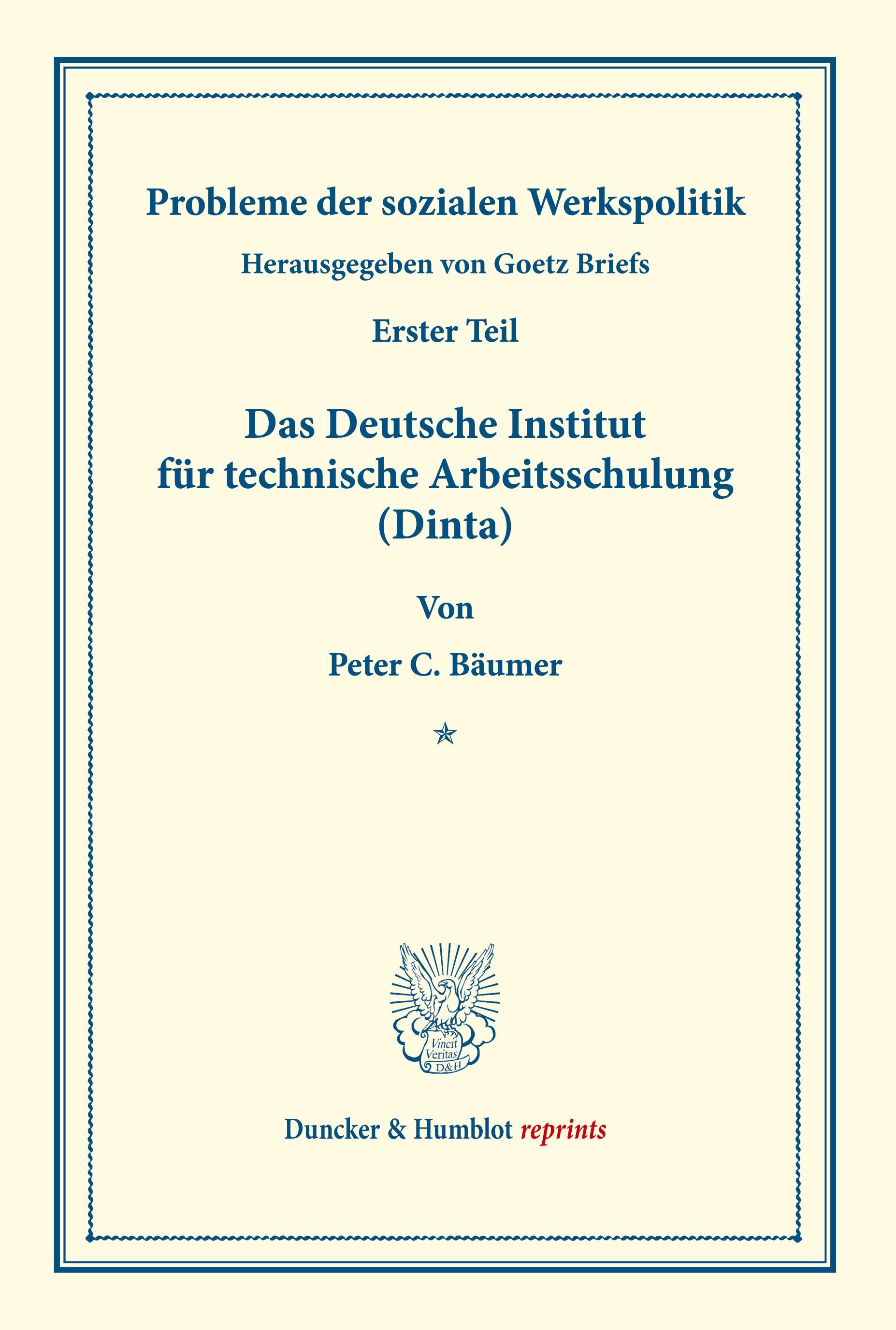 Das Deutsche Institut für technische Arbeitsschulung (Dinta).