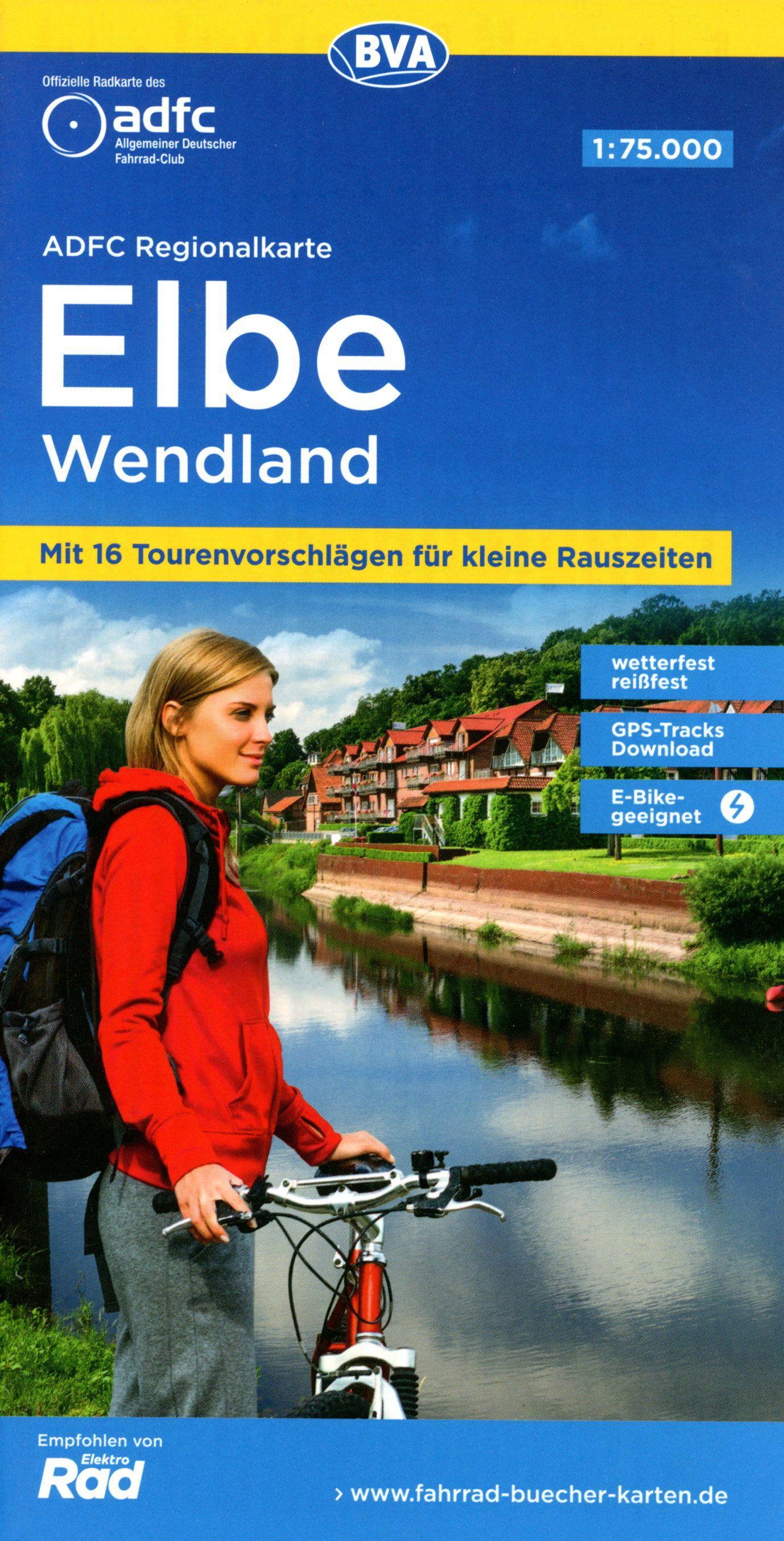 ADFC-Regionalkarte Elbe Wendland, 1:75.000, mit Tagestourenvorschlägen, reiß- und wetterfest, E-Bike-geeignet, GPS-Tracks Download