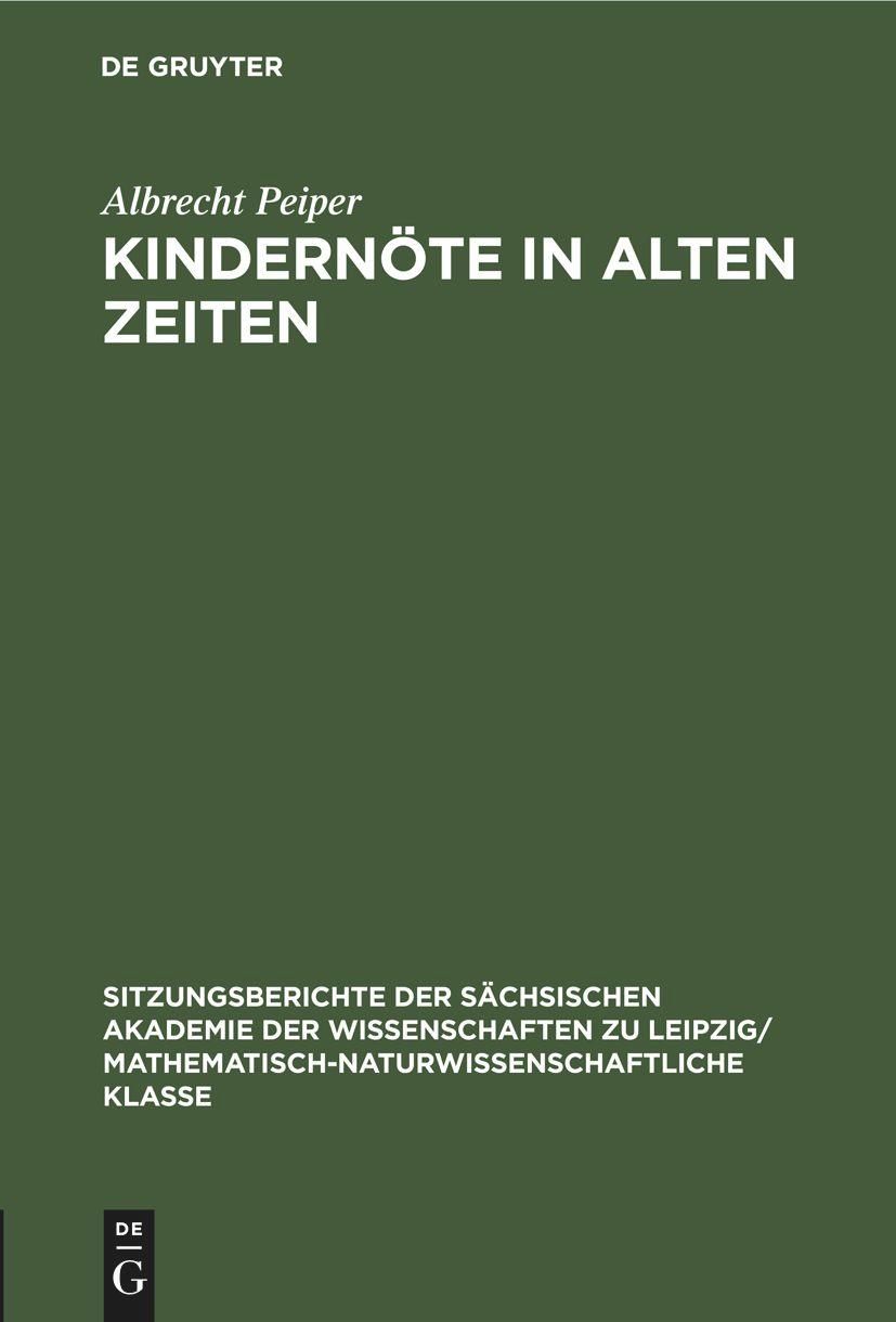 Kindernöte in Alten Zeiten