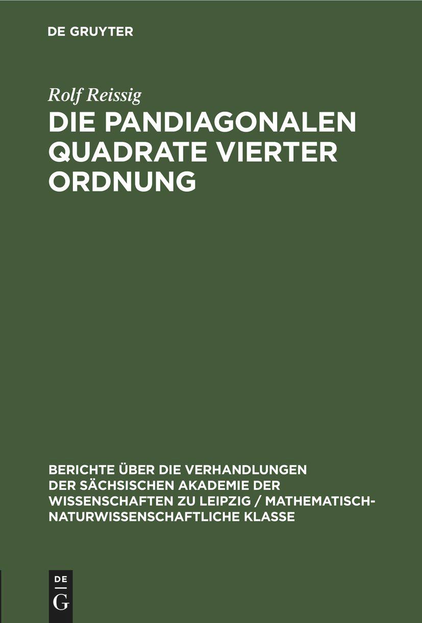 Die pandiagonalen Quadrate vierter Ordnung