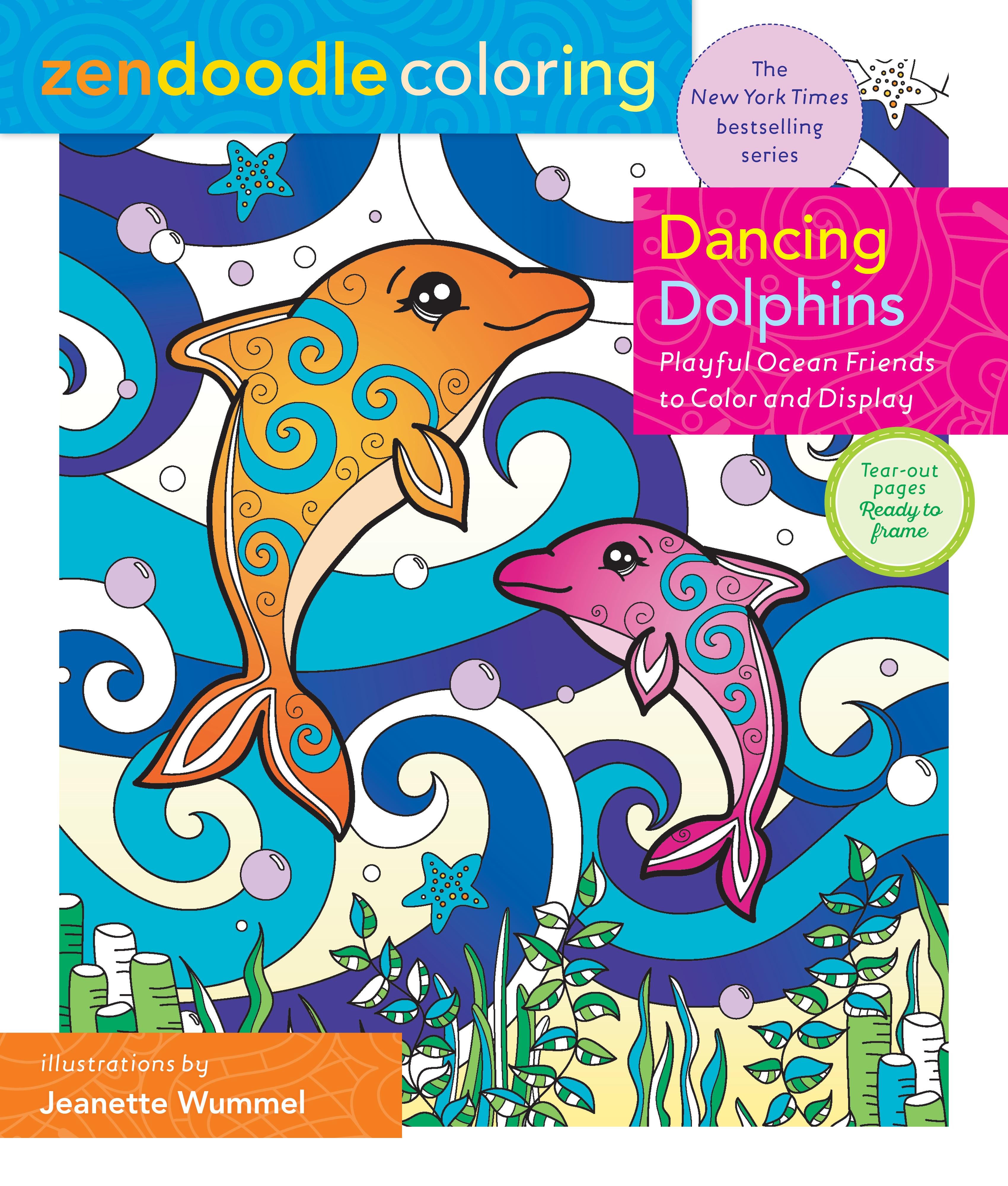 Zendoodle Coloring: Dancing Dolphins