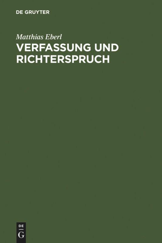 Verfassung und Richterspruch