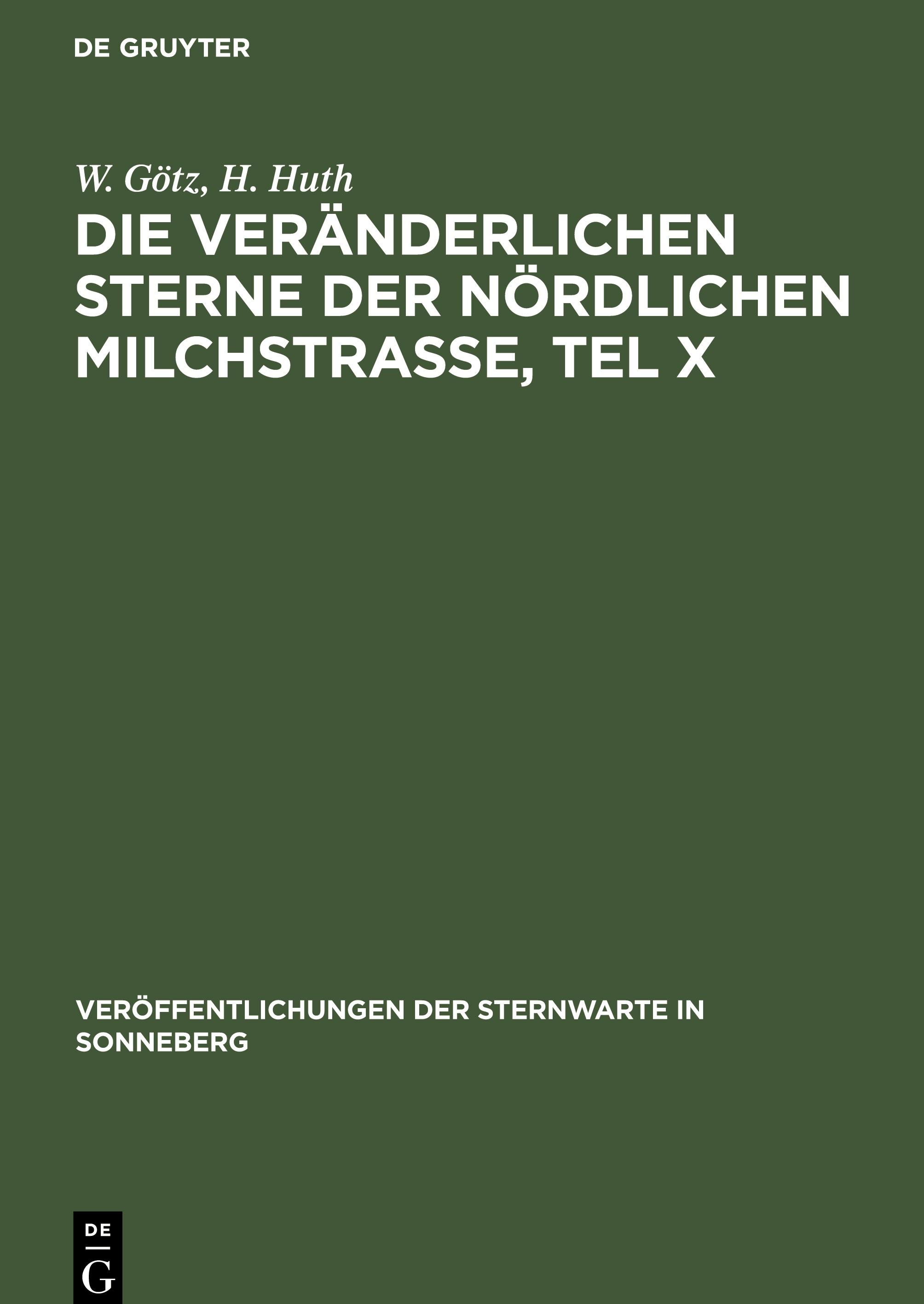 Die veränderlichen Sterne der nördlichen Milchstraße, Tel X