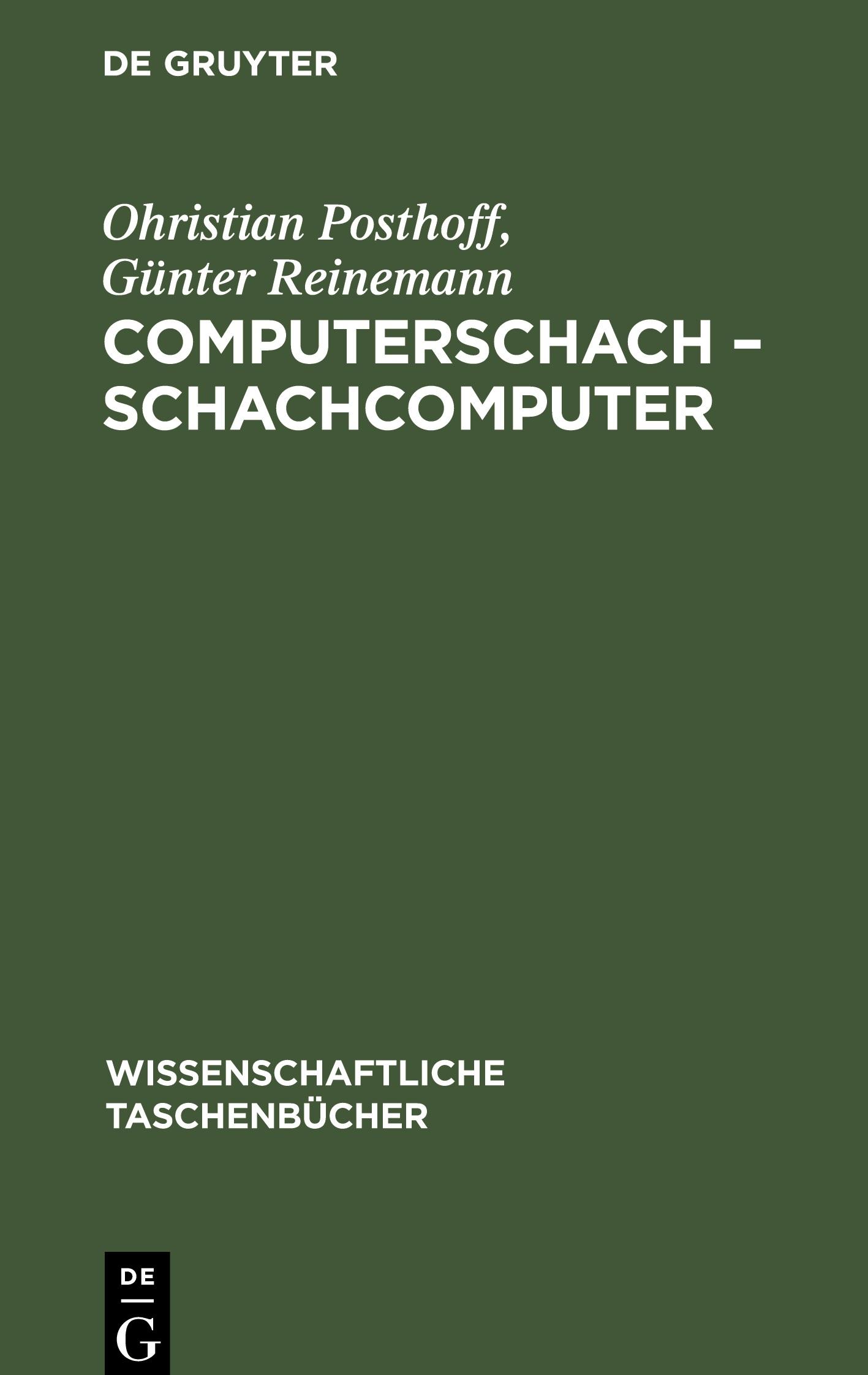 Computerschach ¿ Schachcomputer