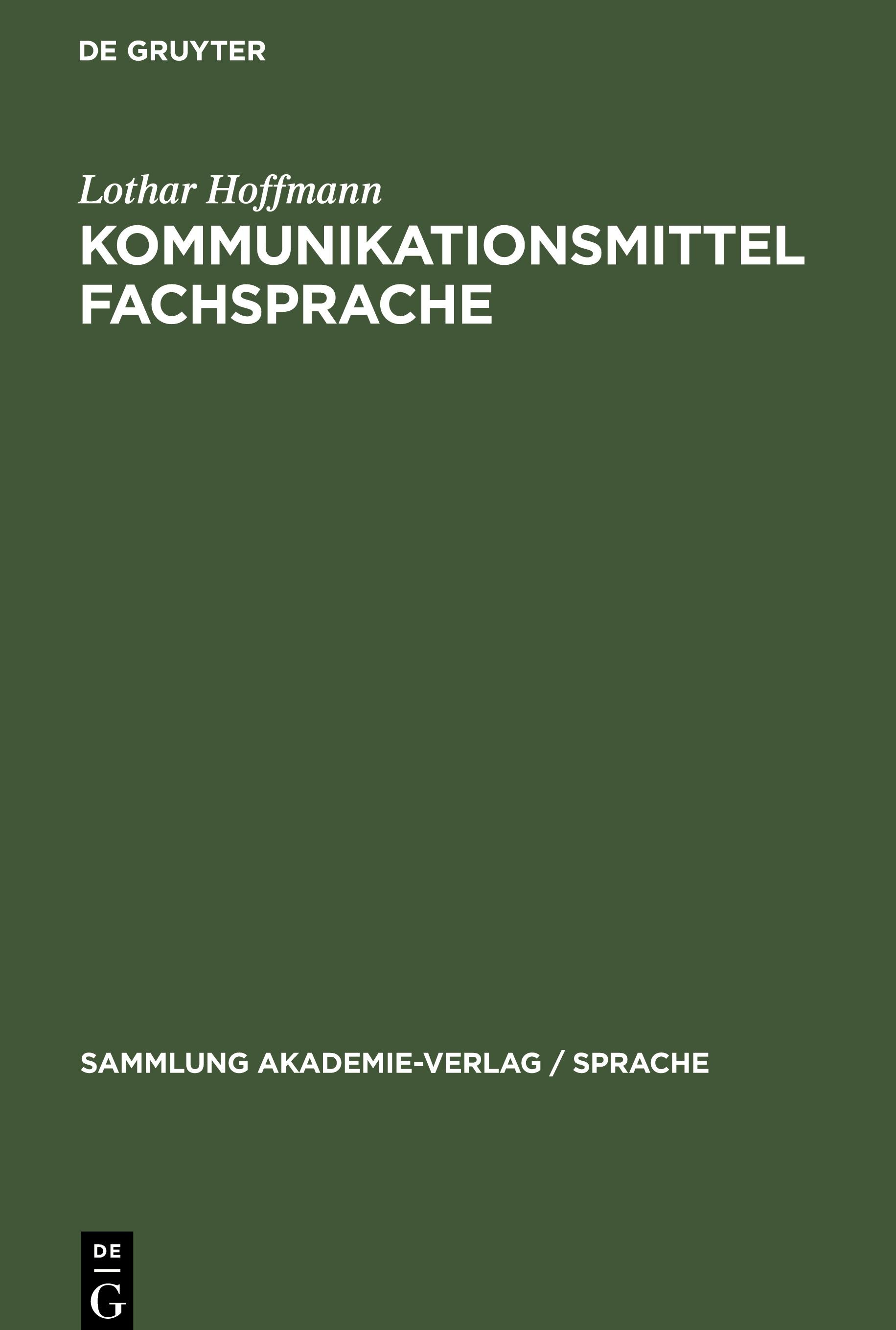 Kommunikationsmittel Fachsprache