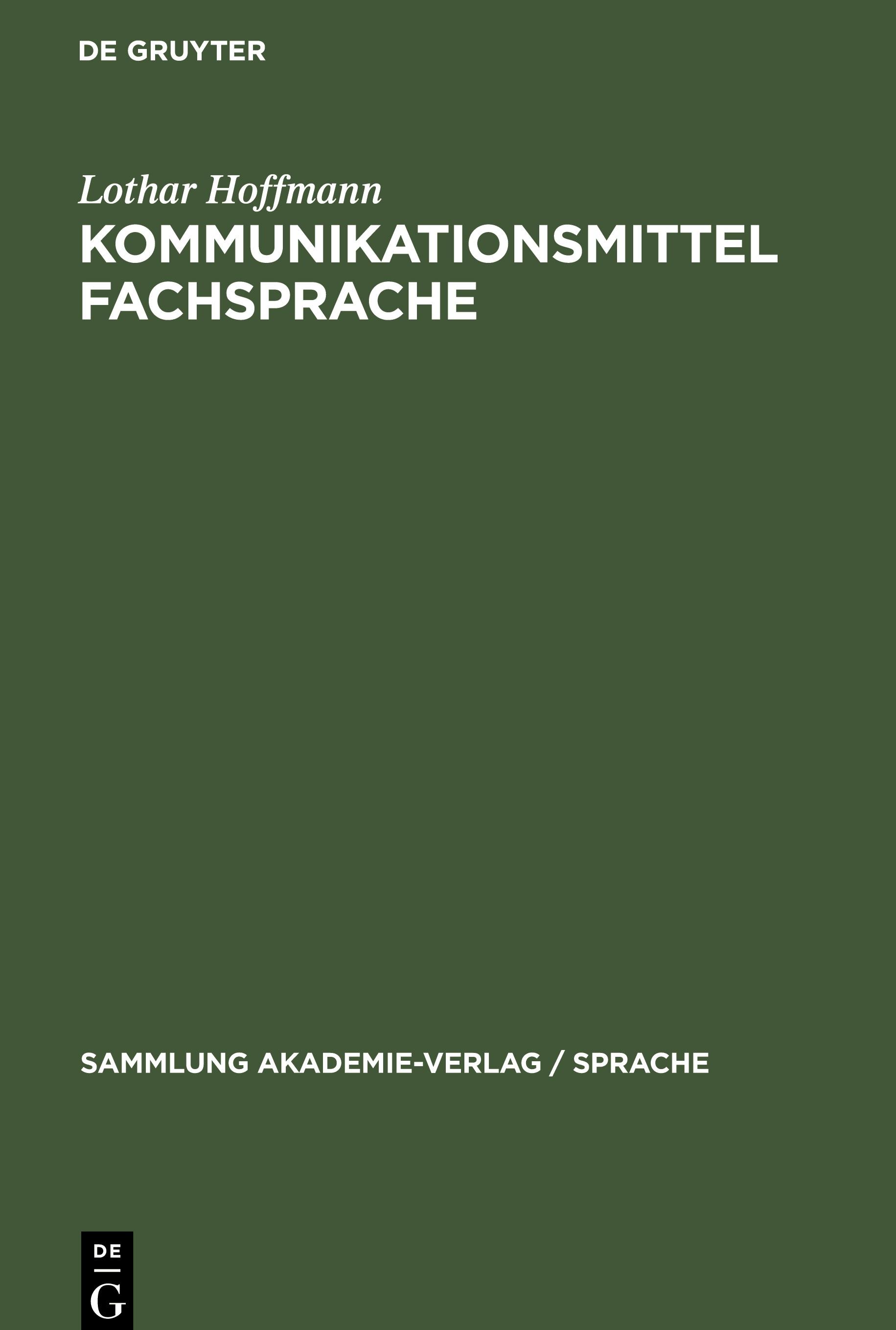 Kommunikationsmittel Fachsprache