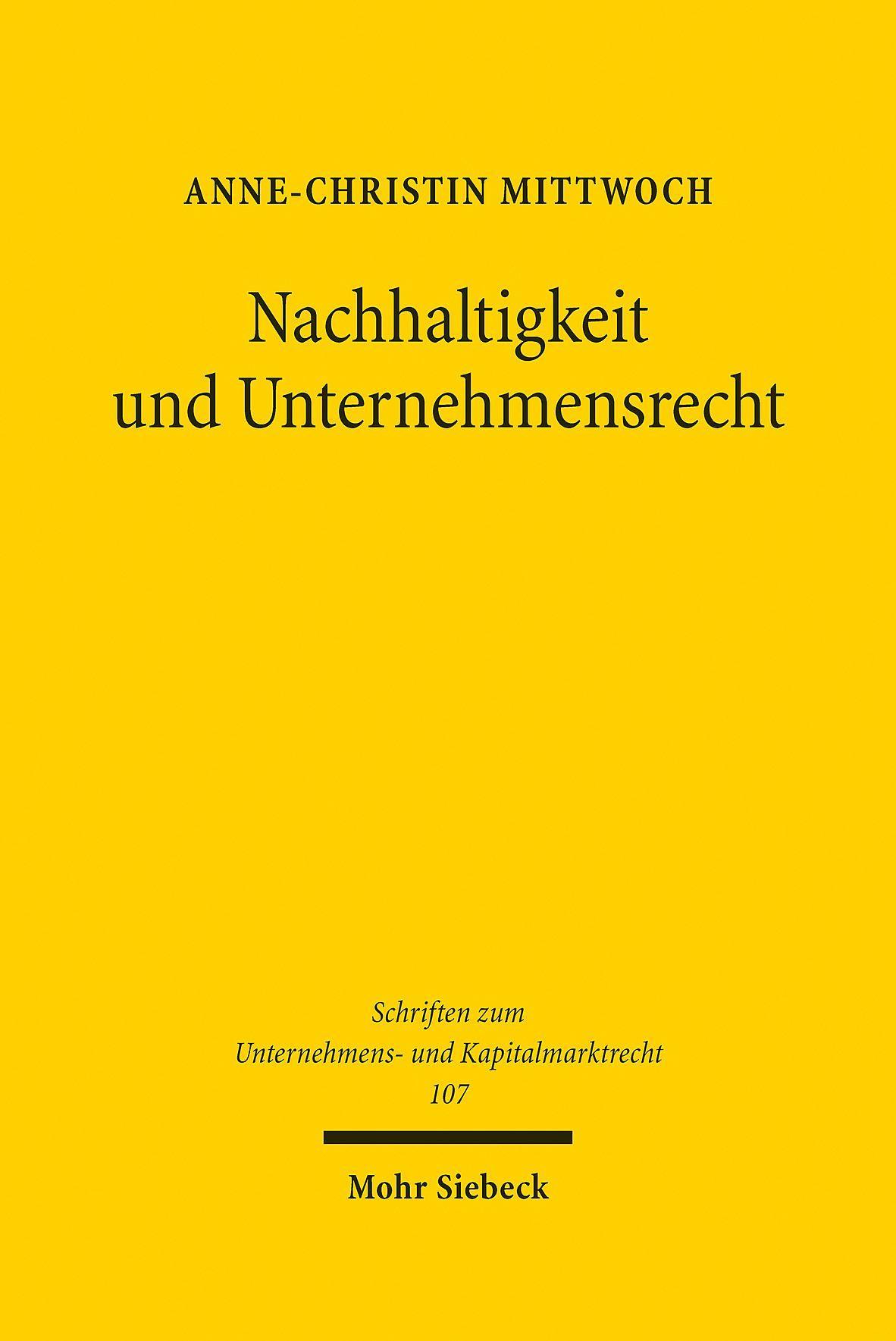 Nachhaltigkeit und Unternehmensrecht