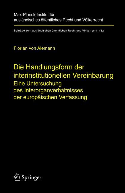 Die Handlungsform der interinstitutionellen Vereinbarung