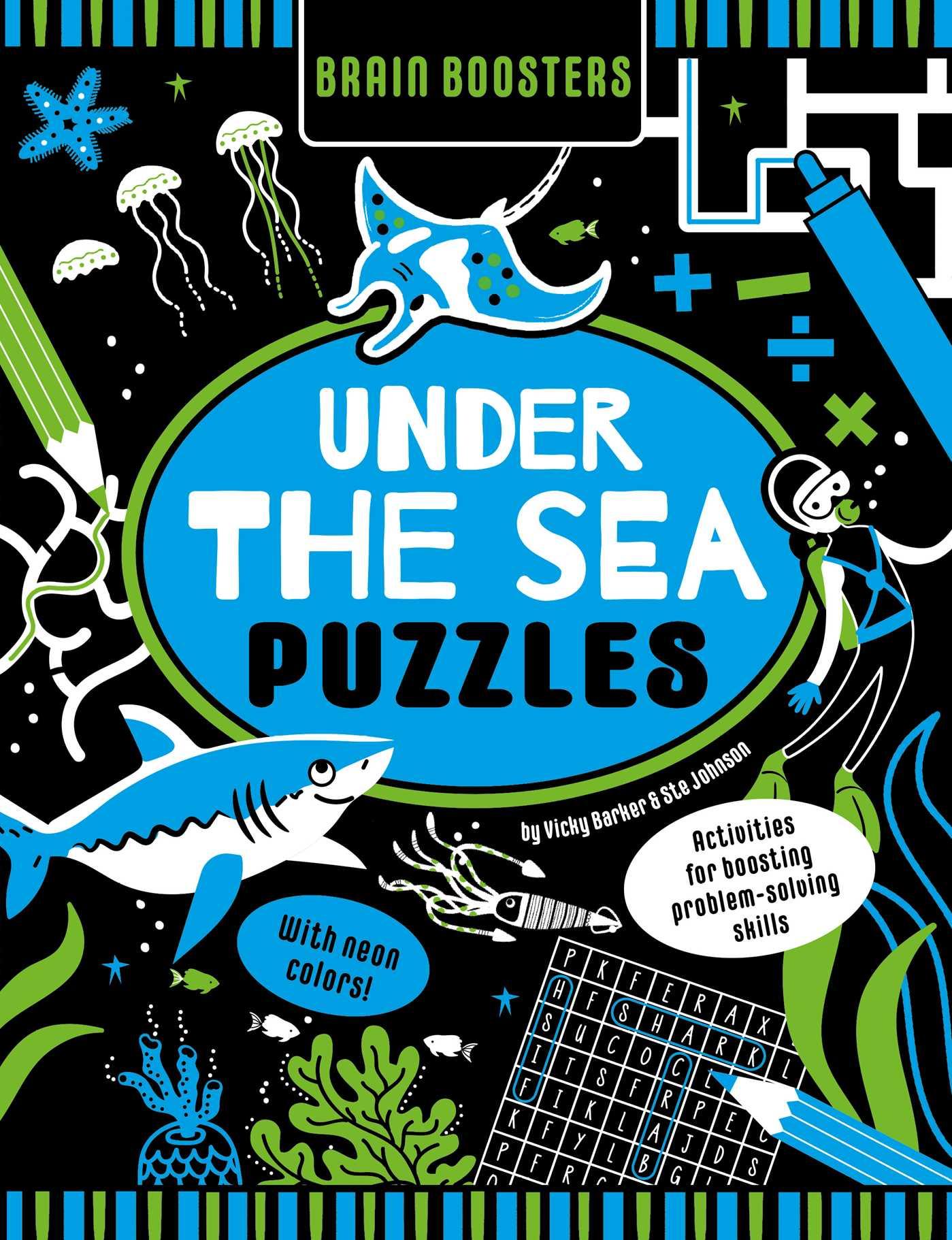 Brain Boosters Under the Sea Puzzles (with Neon Colors)