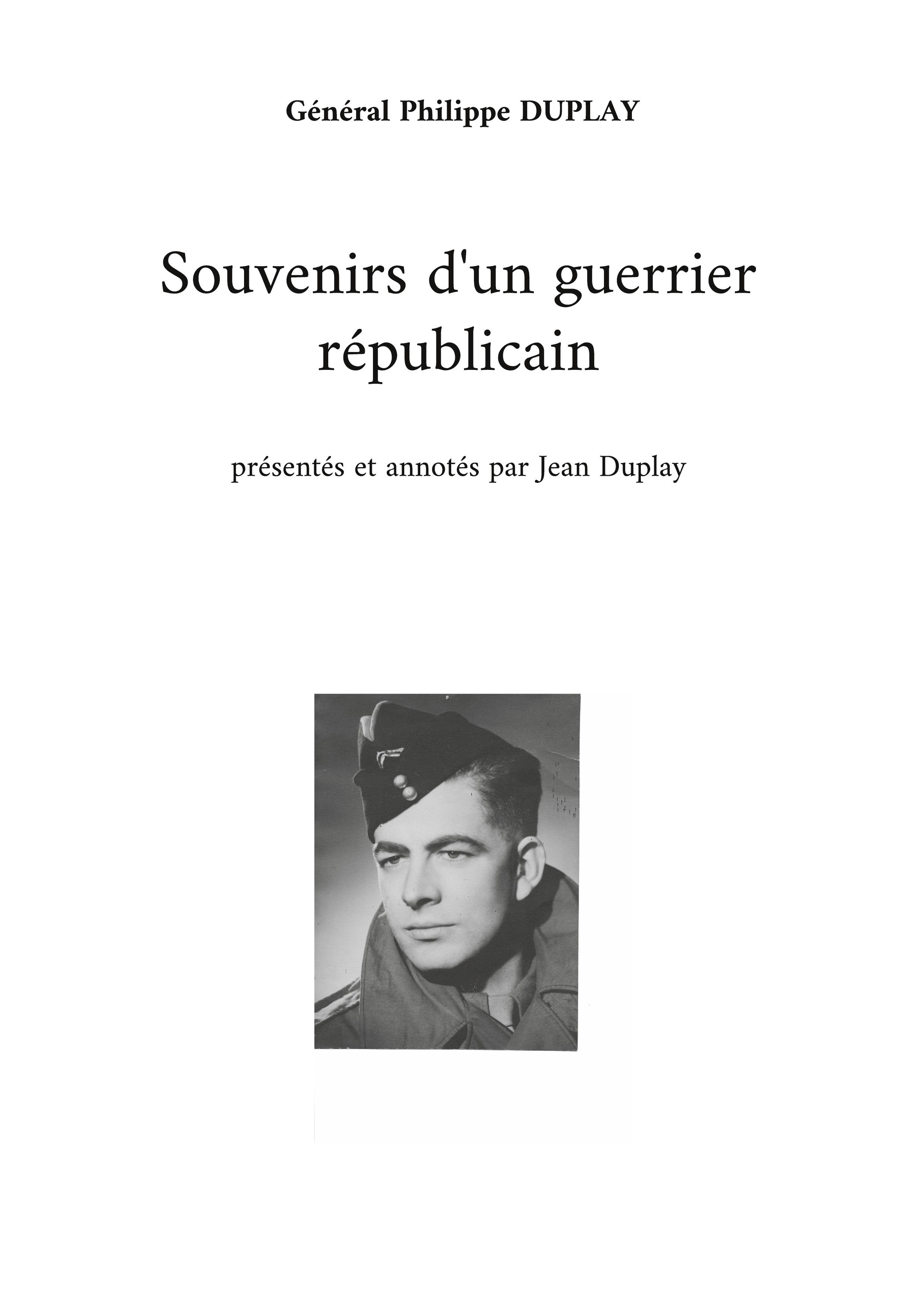 Souvenirs d'un guerrier républicain