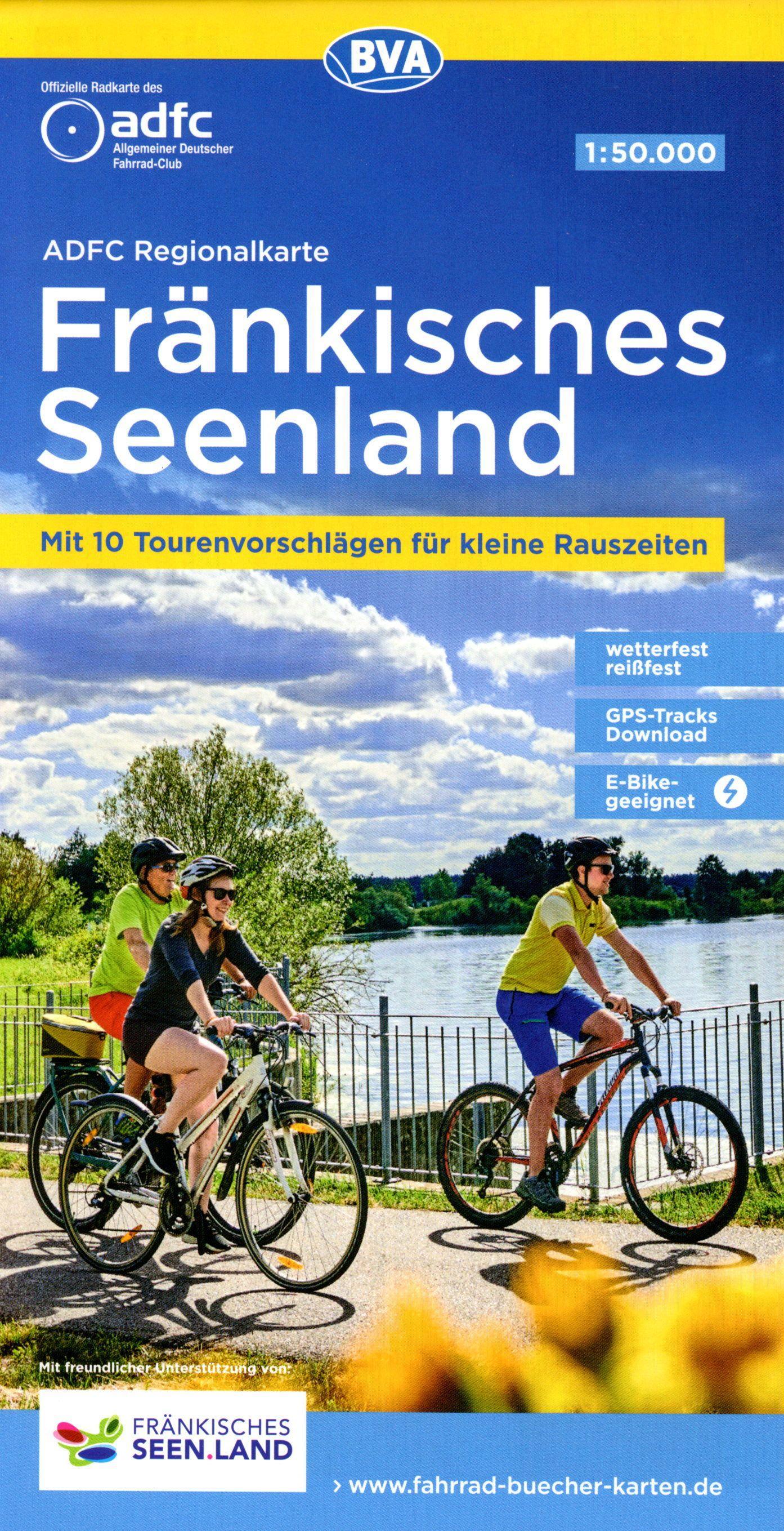 ADFC-Regionalkarte Fränkisches Seenland, 1:50.000, mit Tagestourenvorschlägen, reiß- und wetterfest, E-Bike-geeignet, GPS-Tracks Download