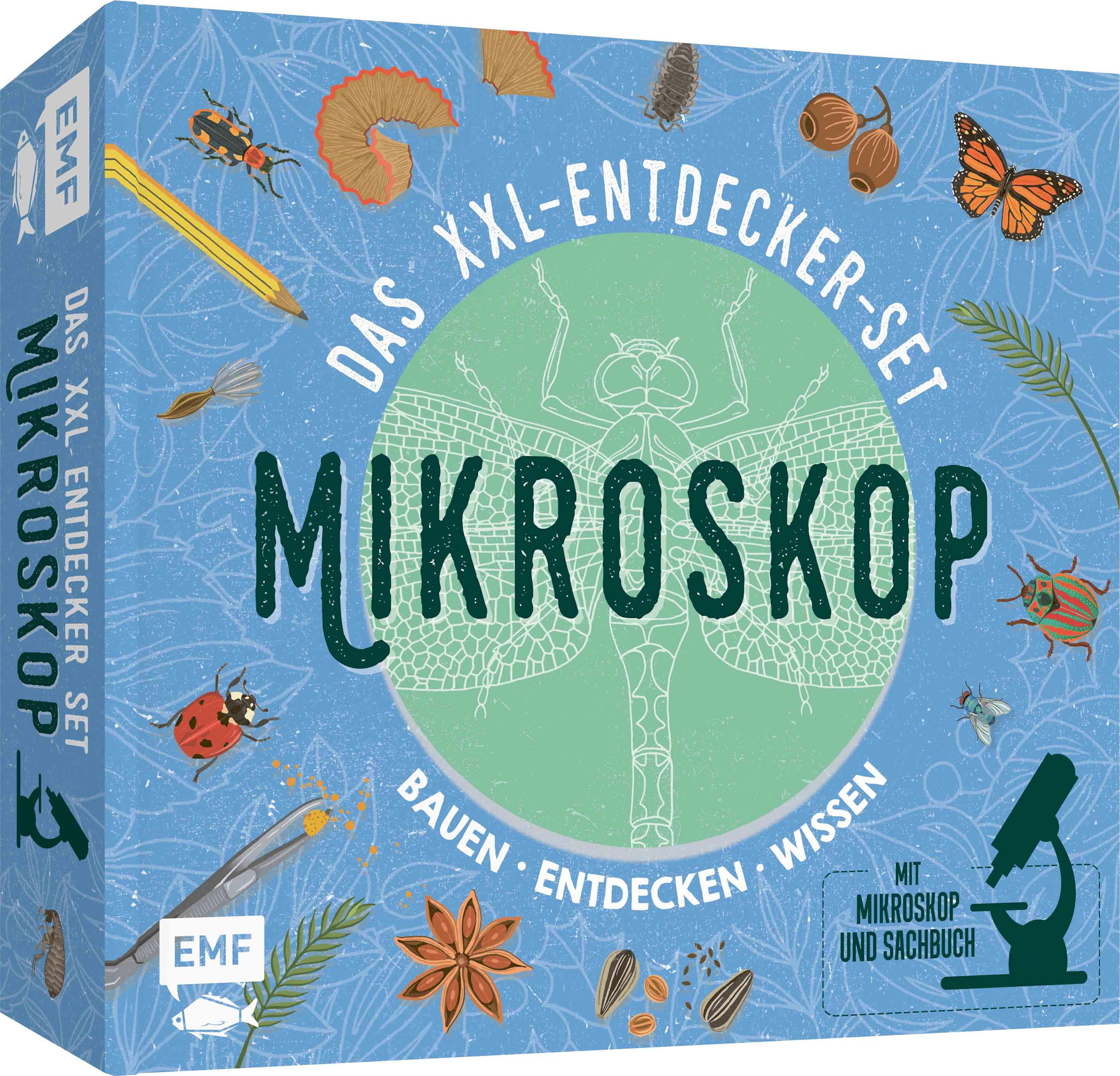 Das XXL-Entdecker-Set - Mikroskop: Mit Mikroskop, Linsen und Objektträgern + Sachbuch mit faszinierenden Experimenten