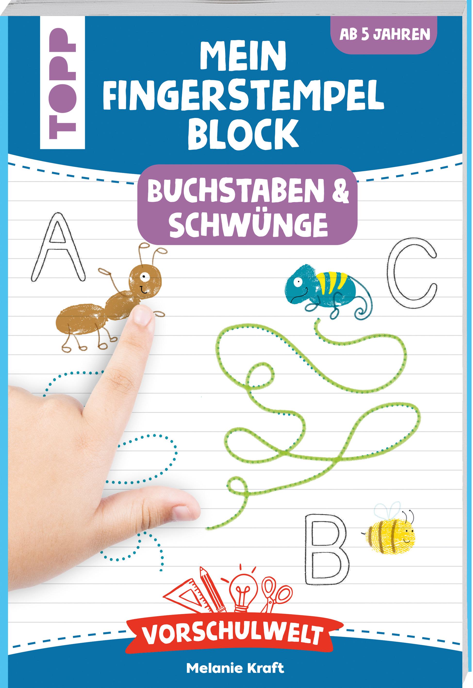 Vorschulwelt - Mein Fingerstempelblock Buchstaben und Schwünge