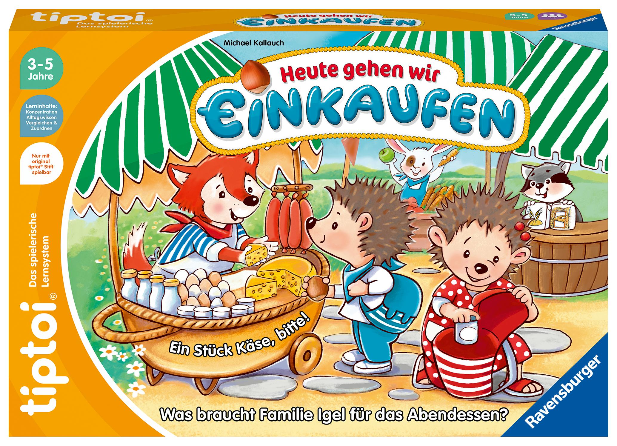 Ravensburger tiptoi Spiel 00119 - Heute gehen wir Einkaufen - Lernspiel für Kinder ab 3 Jahren