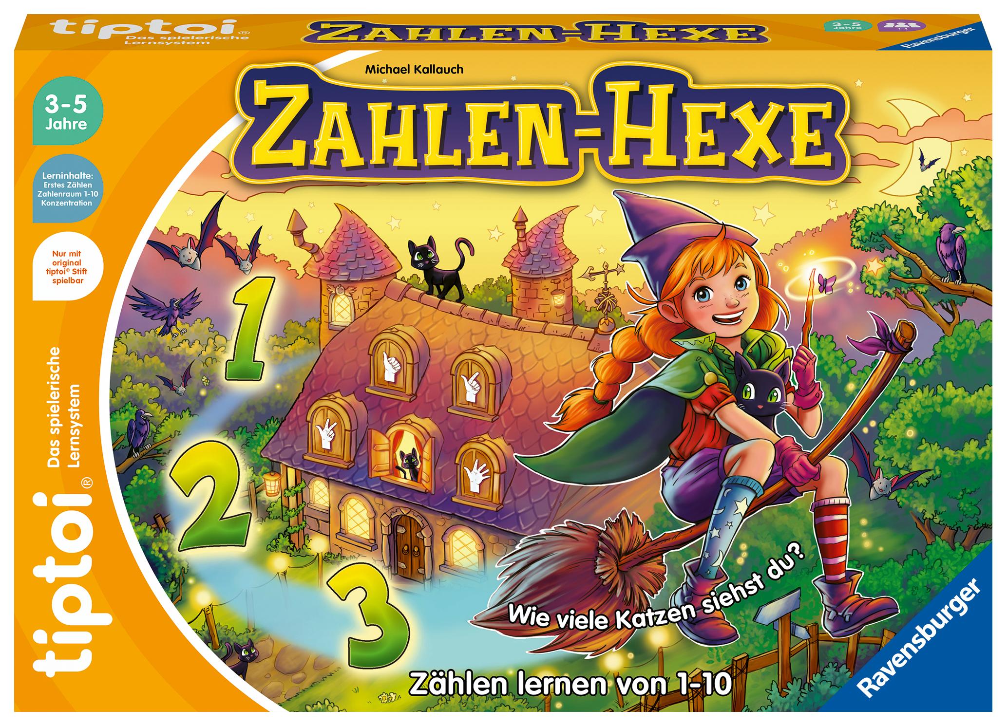 Ravensburger tiptoi Spiel 00132 Zahlen-Hexe, Zählen lernen von 1 - 10 für Kinder ab 3 Jahren