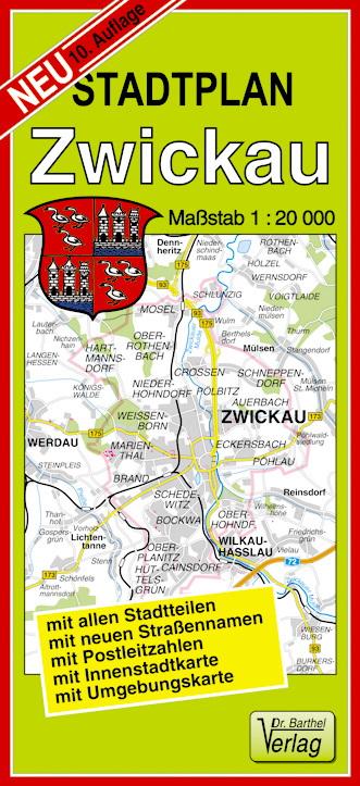 Stadtplan Zwickau und Werdau 1 : 20 000