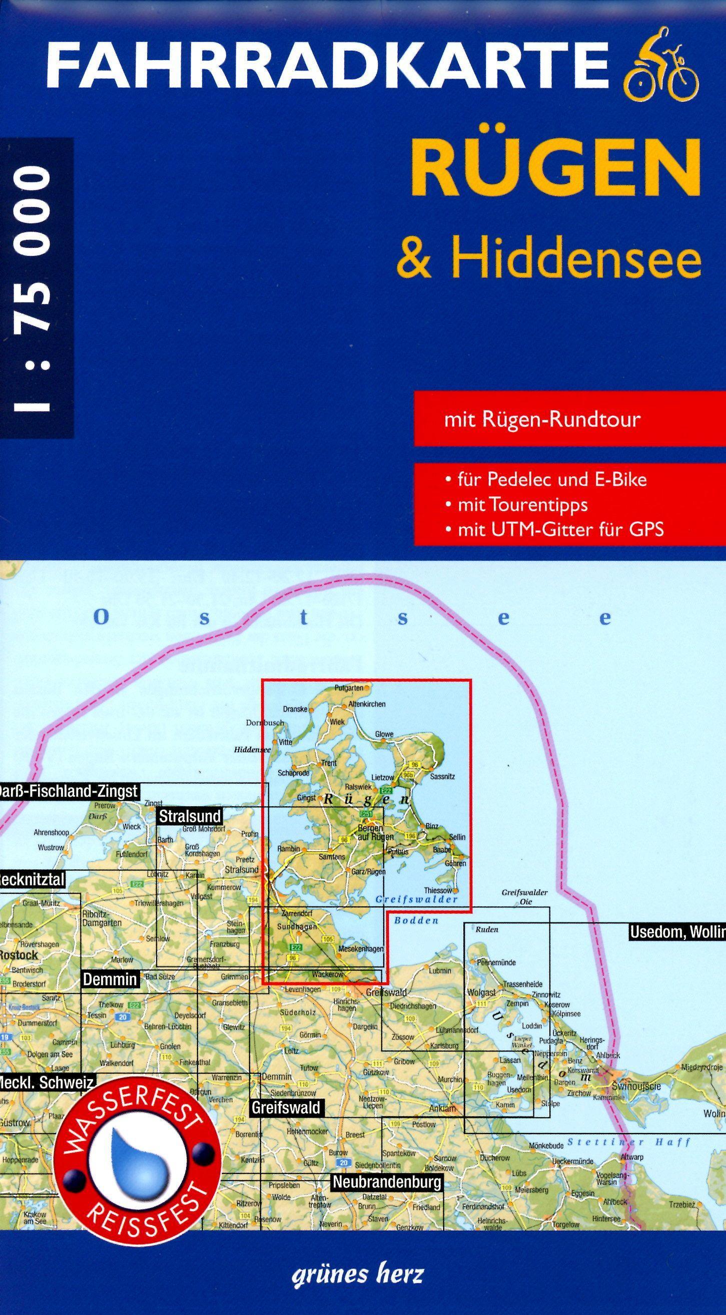 Fahrradkarte Rügen & Hiddensee