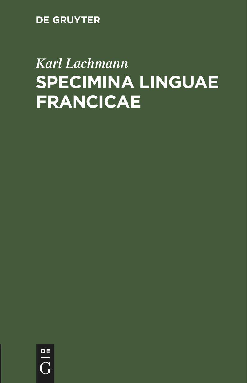 Specimina linguae francicae