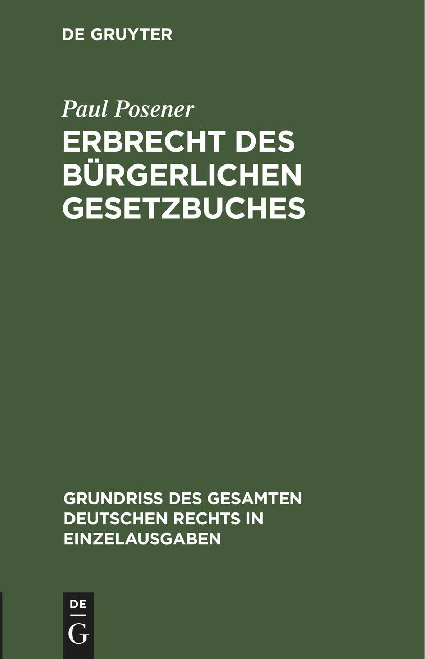 Erbrecht des Bürgerlichen Gesetzbuches