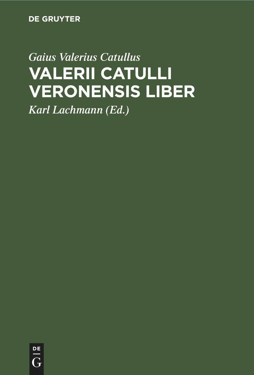 Valerii Catulli Veronensis liber