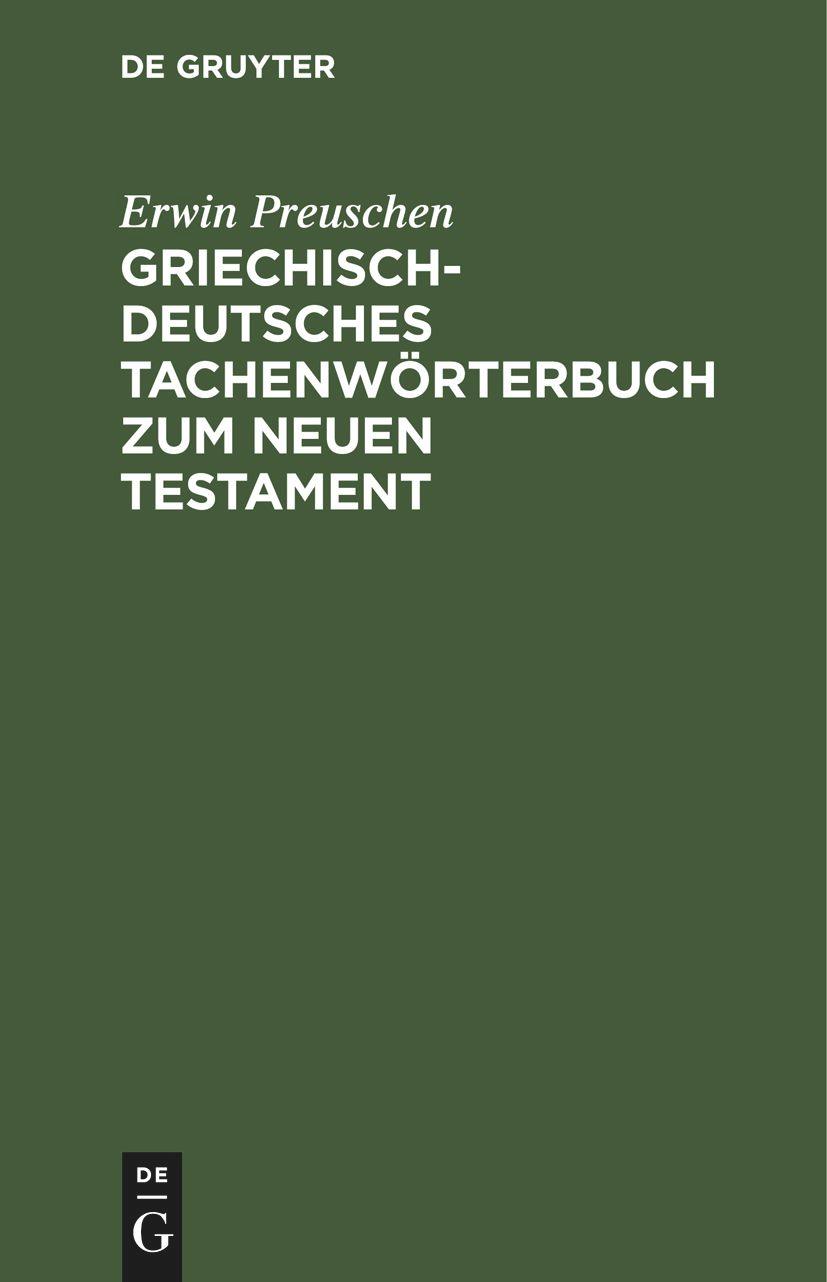 Griechisch-deutsches Tachenwörterbuch zum Neuen Testament