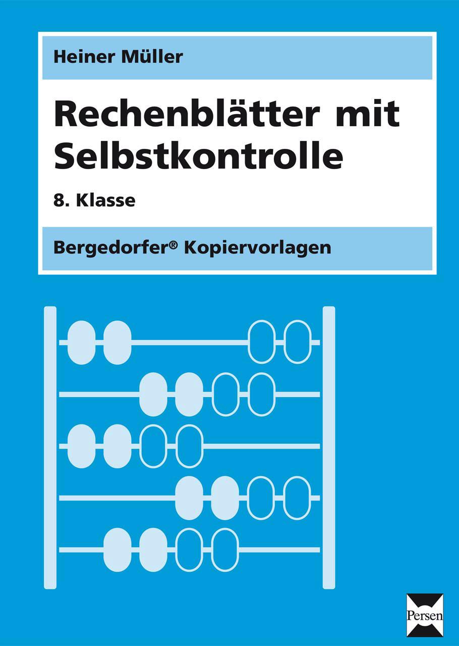 Rechenblätter mit Selbstkontrolle - 8. Klasse