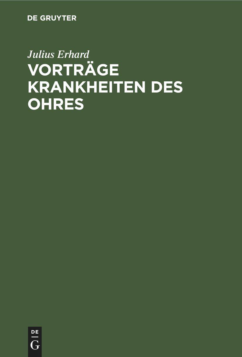 Vorträge Krankheiten des Ohres