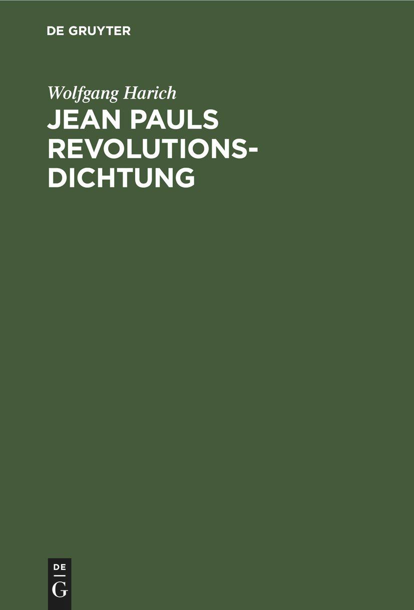 Jean Pauls Revolutionsdichtung