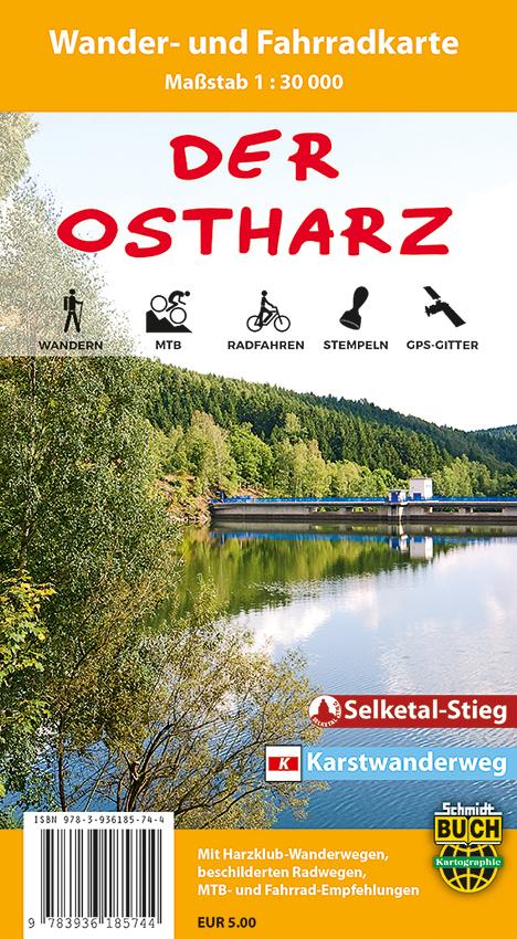 Ostharz 1 : 30 000 Wander- und Fahrradkarte