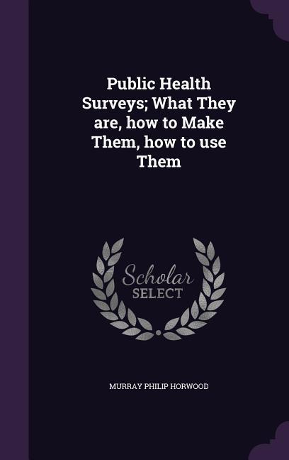 Public Health Surveys; What They are, how to Make Them, how to use Them