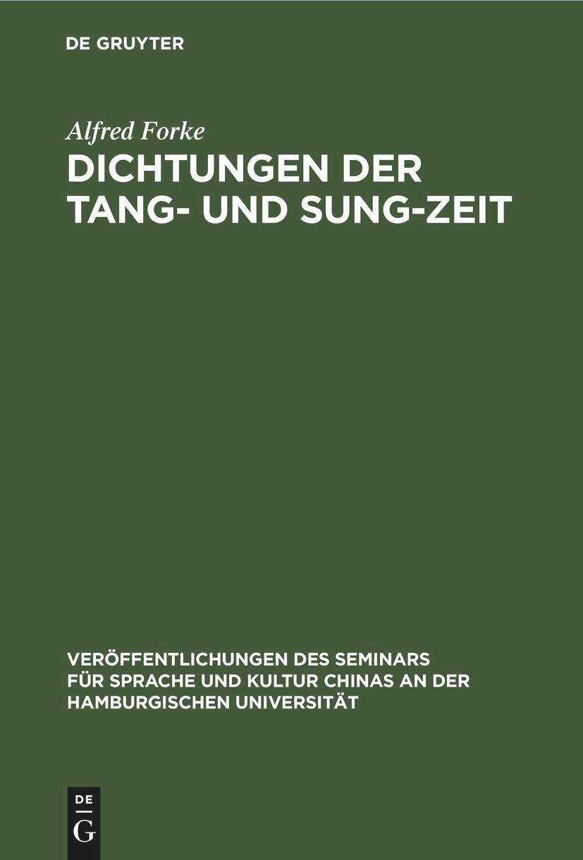 Dichtungen der Tang- und Sung-Zeit