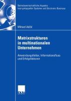 Matrixstrukturen in multinationalen Unternehmen