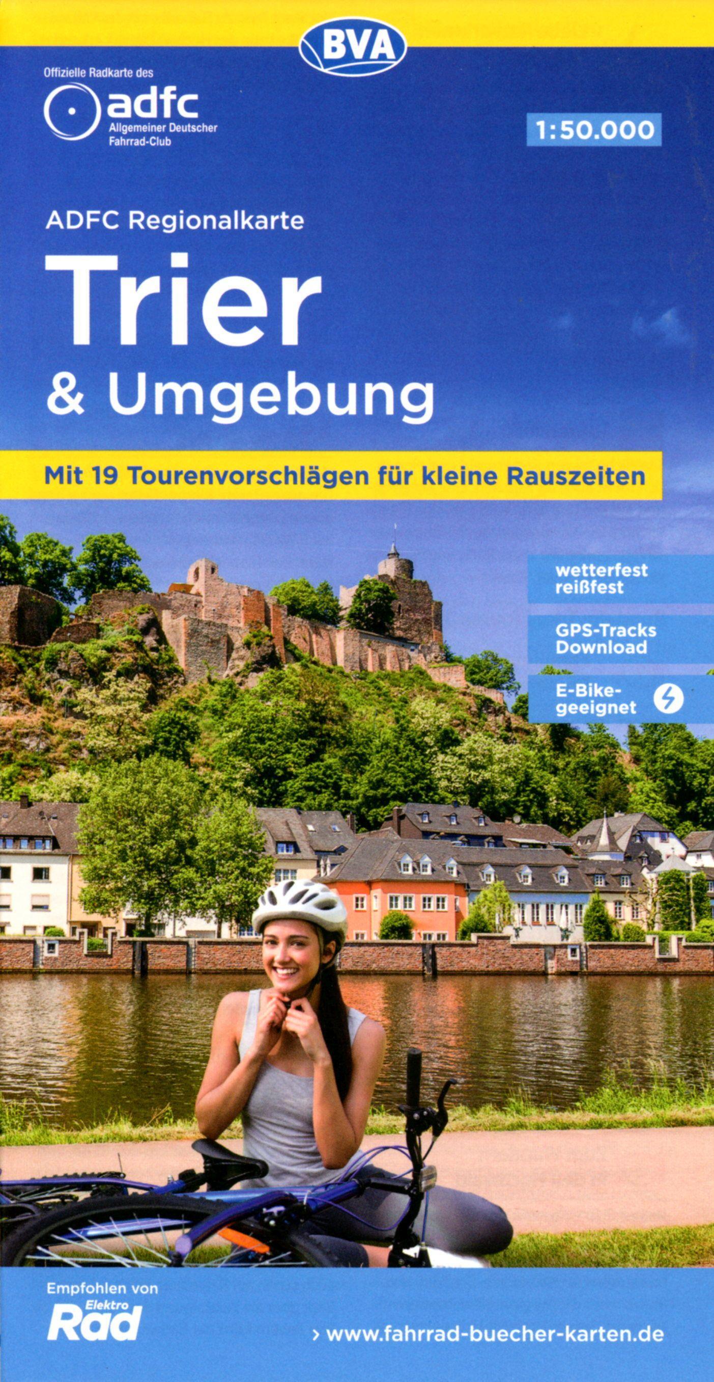 ADFC-Regionalkarte Trier und Umgebung, 1:50.000, mit Tagestourenvorschlägen, reiß- und wetterfest, GPS-Tracks Download