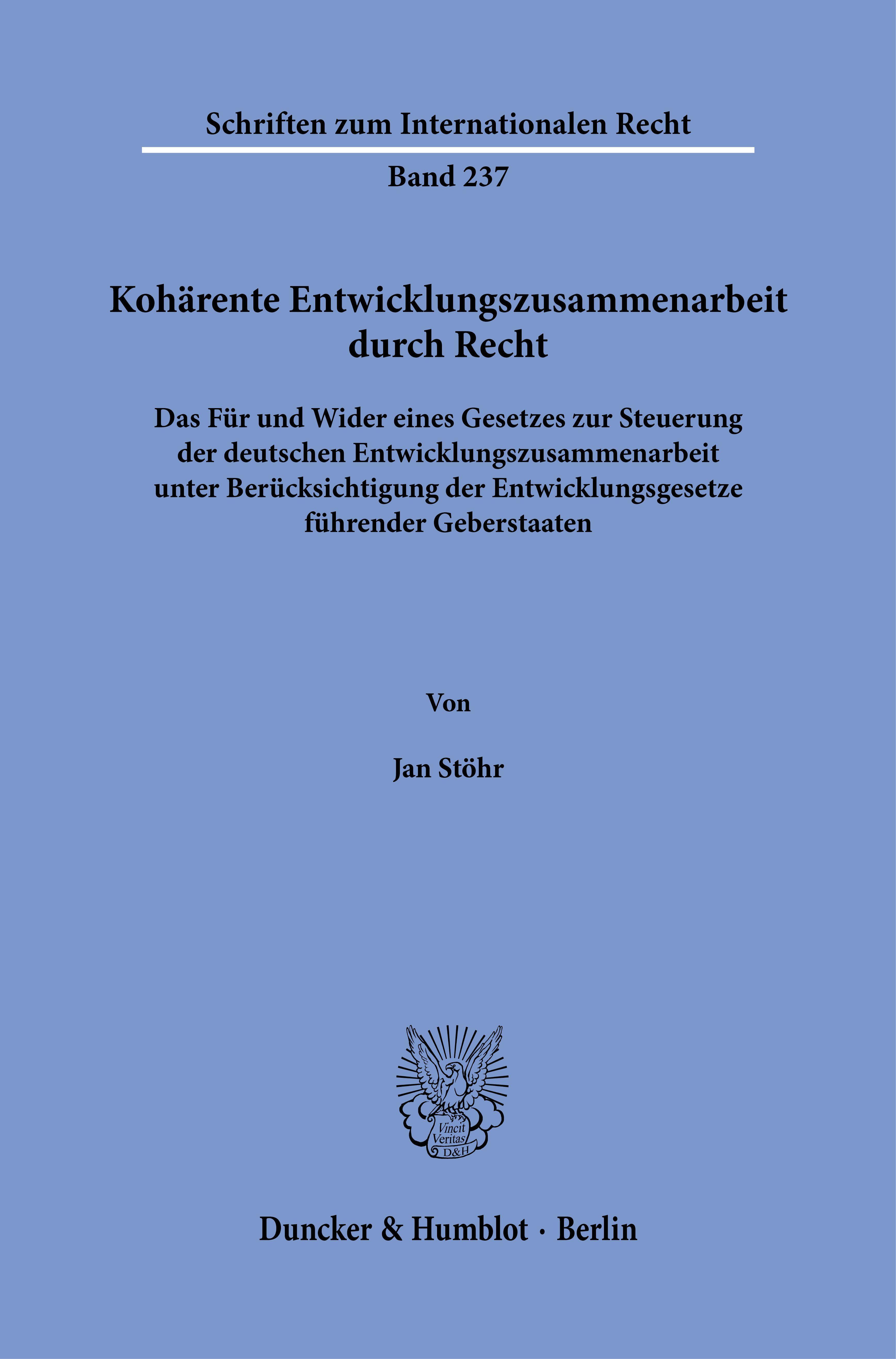 Kohärente Entwicklungszusammenarbeit durch Recht.