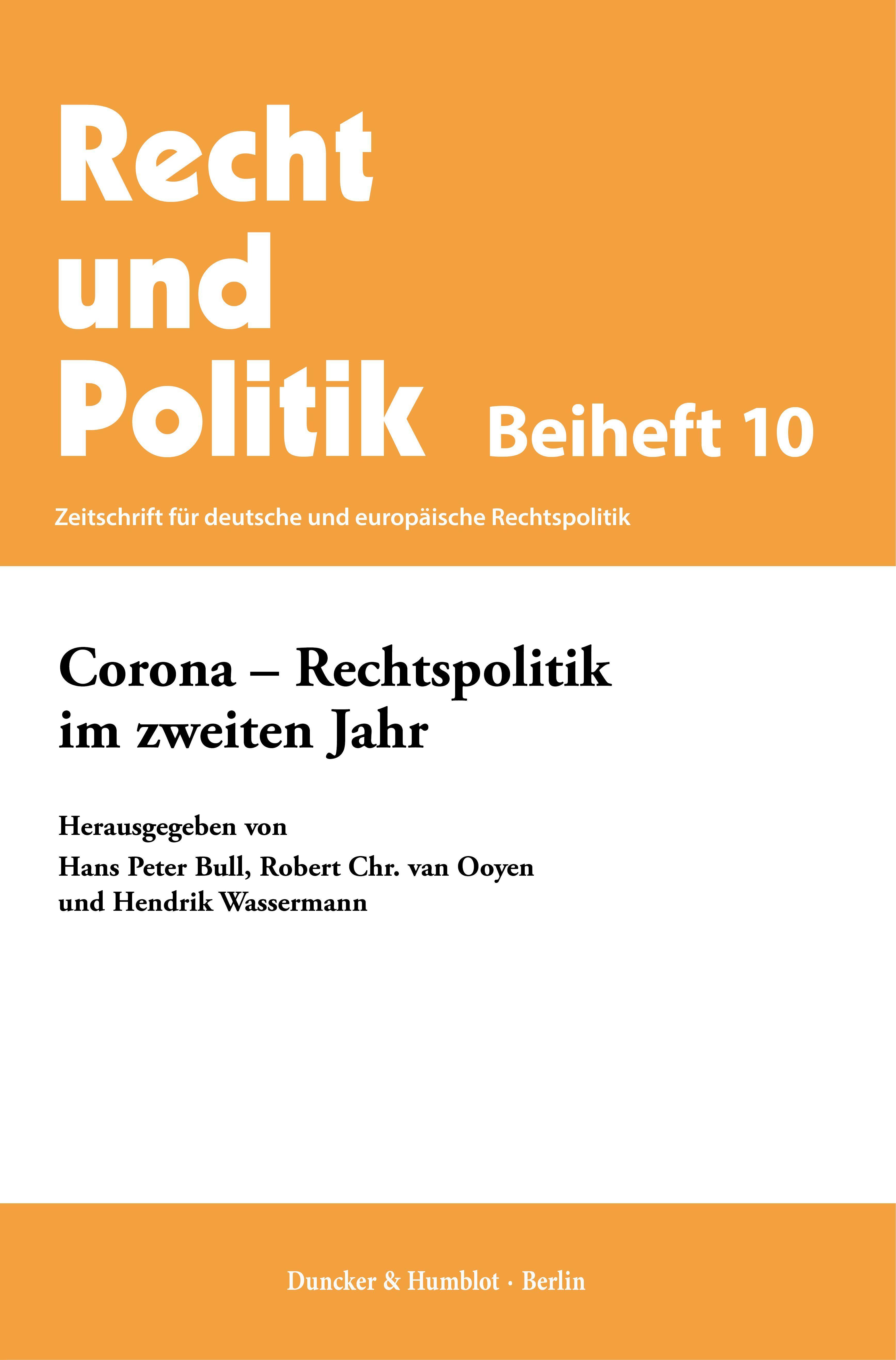 Corona - Rechtspolitik im zweiten Jahr.