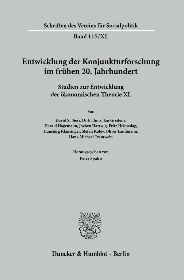 Entwicklung der Konjunkturforschung im frühen 20. Jahrhundert.