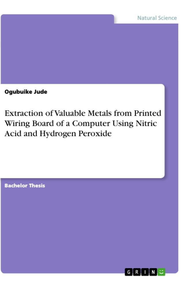 Extraction of Valuable Metals from Printed Wiring Board of a Computer Using Nitric Acid and Hydrogen Peroxide