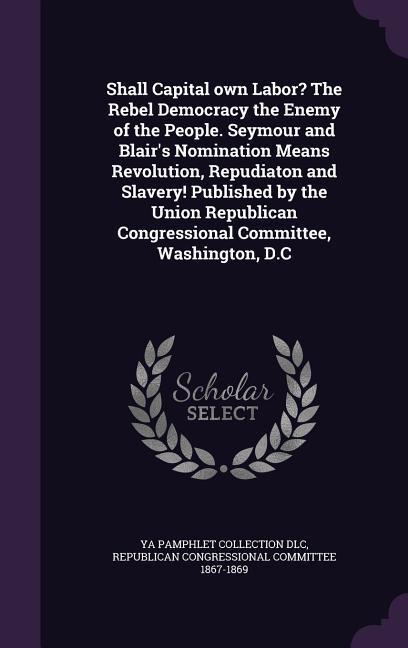 Shall Capital own Labor? The Rebel Democracy the Enemy of the People. Seymour and Blair's Nomination Means Revolution, Repudiaton and Slavery! Publish