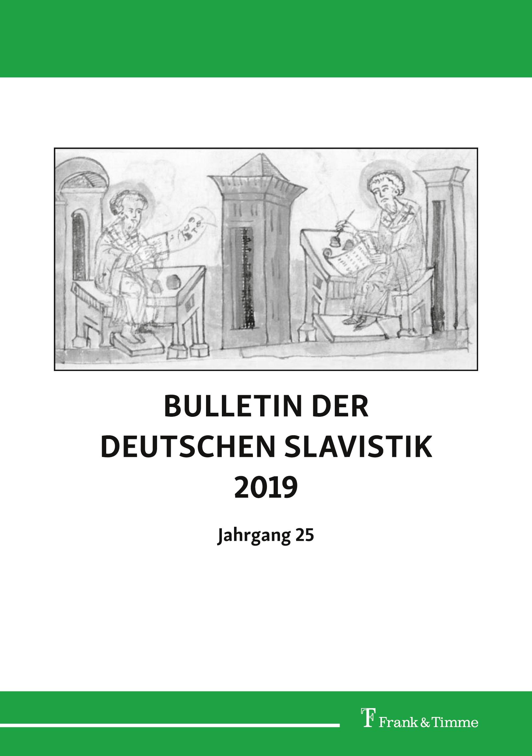 Bulletin der deutschen Slavistik 2019