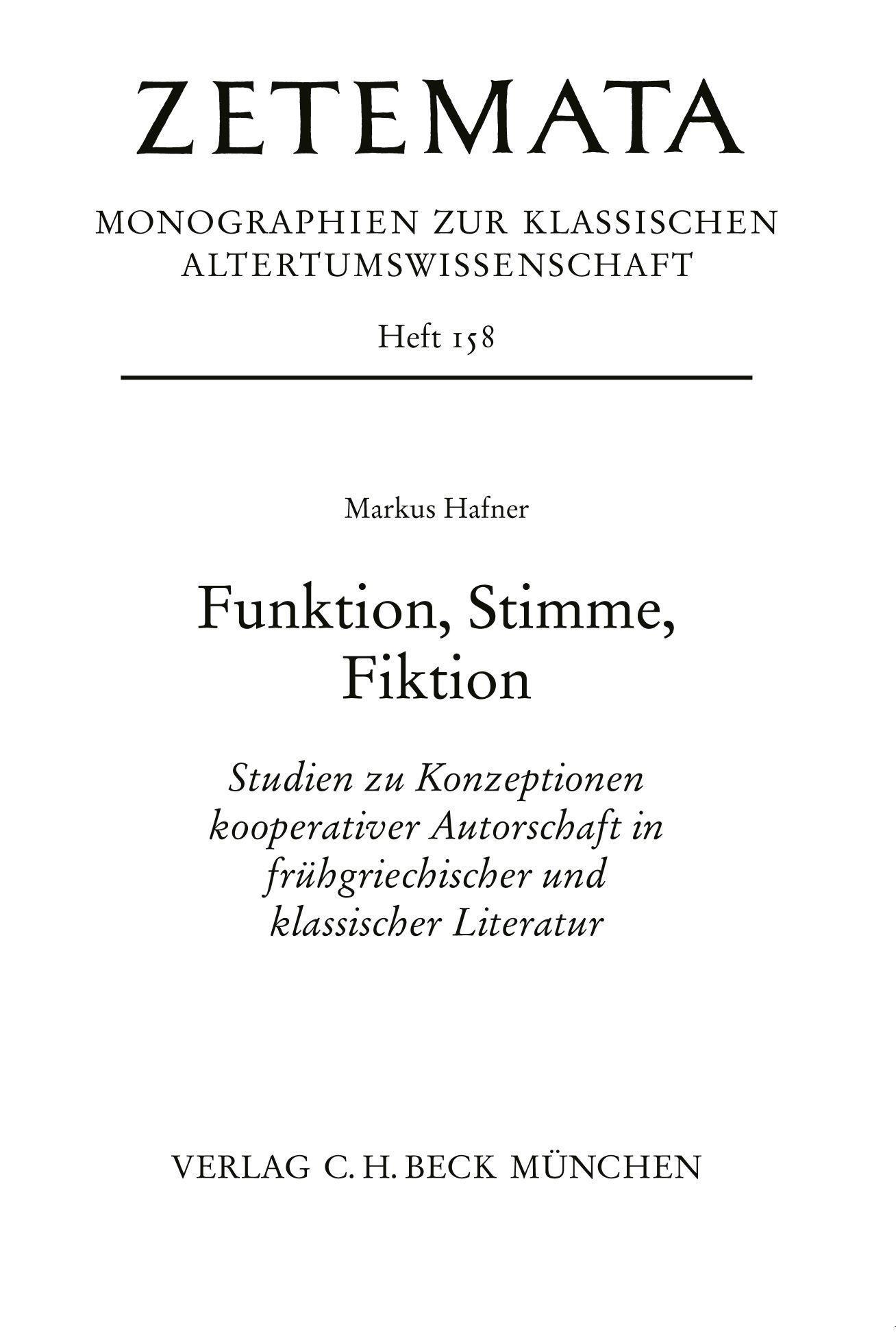 Funktion, Stimme, Fiktion