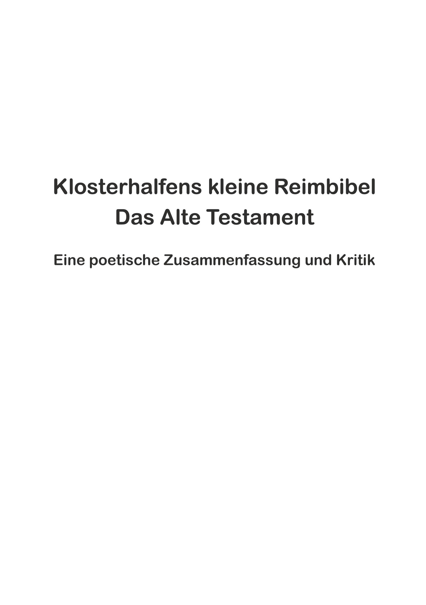 Klosterhalfens kleine Reimbibel