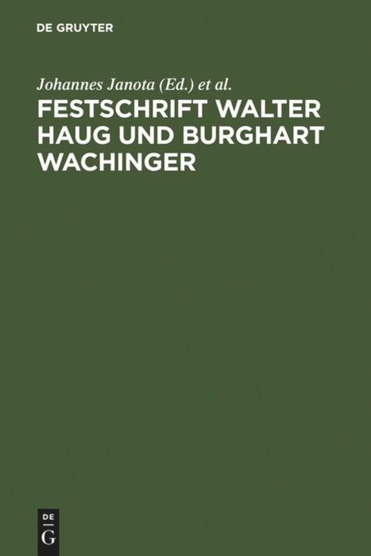 Festschrift Walter Haug und Burghart Wachinger