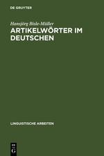 Artikelwörter im Deutschen