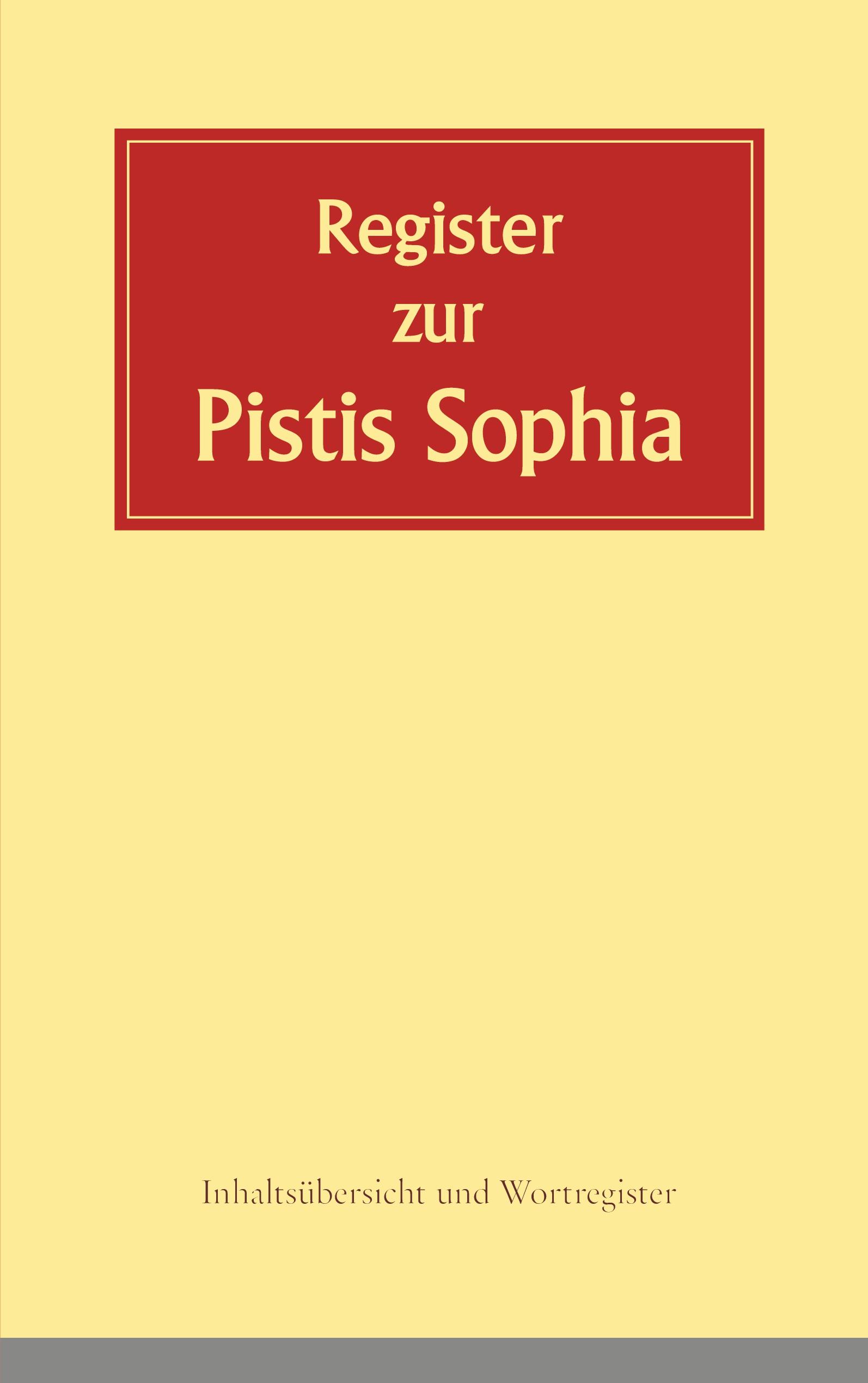 Register zur Pistis Sophia