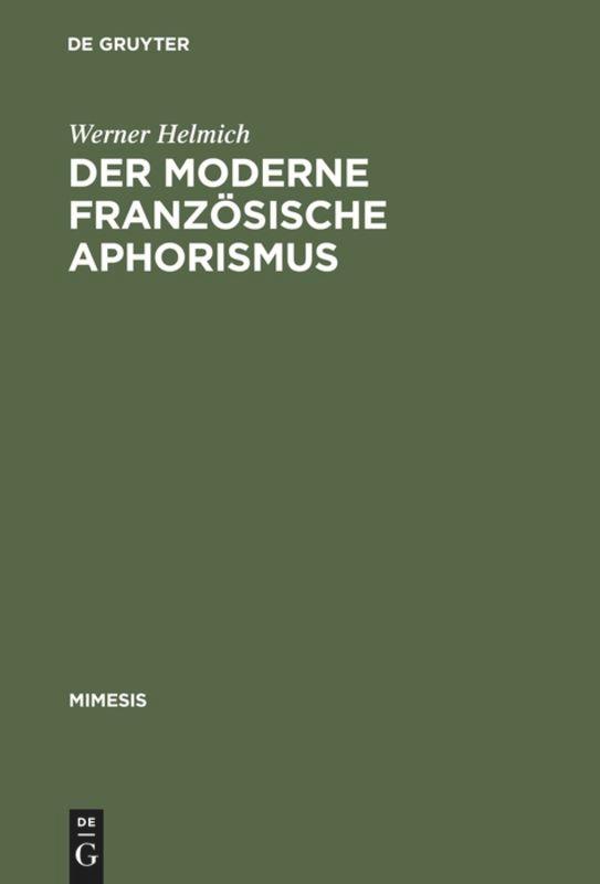 Der moderne französische Aphorismus