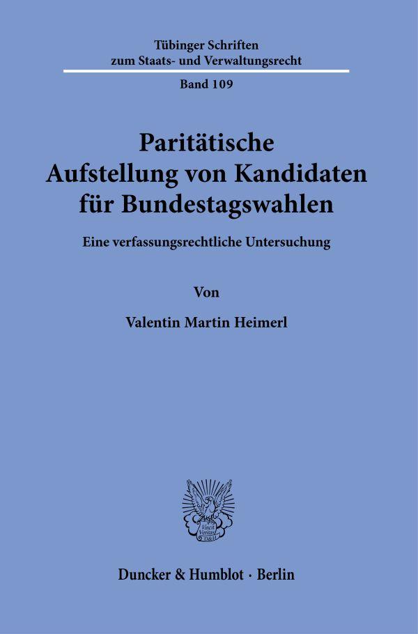 Paritätische Aufstellung von Kandidaten für Bundestagswahlen